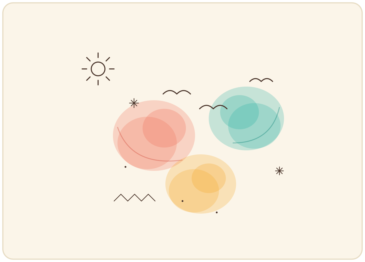 Soft overlapping watercolour blooms with fine folk ink marks laid on top.